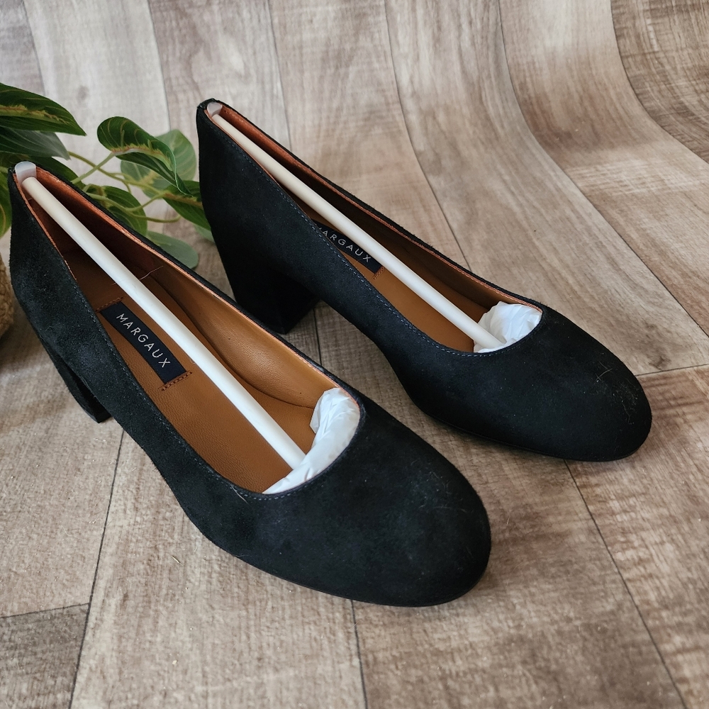 Margaux The Heel in Black Suede NWT Size EU 37/ US 7M - Picture 12 of 16
